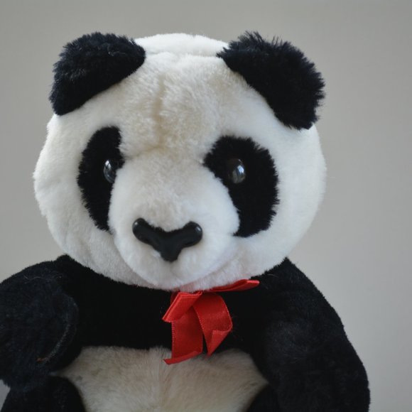 R. Dakin 1987 Panda Bear Teddy Plush Lovey 10" - Picture 2 of 8